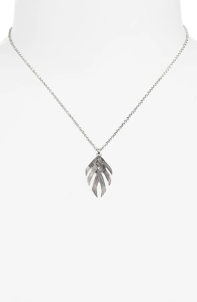 John Hardy Bamboo Woven Pendant Necklace In Silver