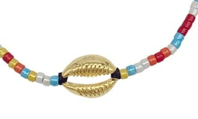 Shop Adornia Cowrie Shell Bolo Bracelet & Paperclp Chain Set In Multi