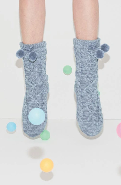 Shop Ugg Pompom Fleece Lined Socks In Freshwater Pearl