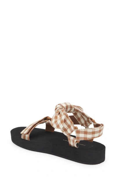 Shop Loeffler Randall Maisie Gingham Ankle Strap Sandal In Brown Gingham
