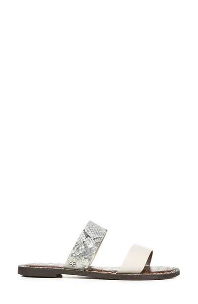 Shop Sam Edelman Gala Two Strap Slide Sandal In Black/white Multi/modern Ivory