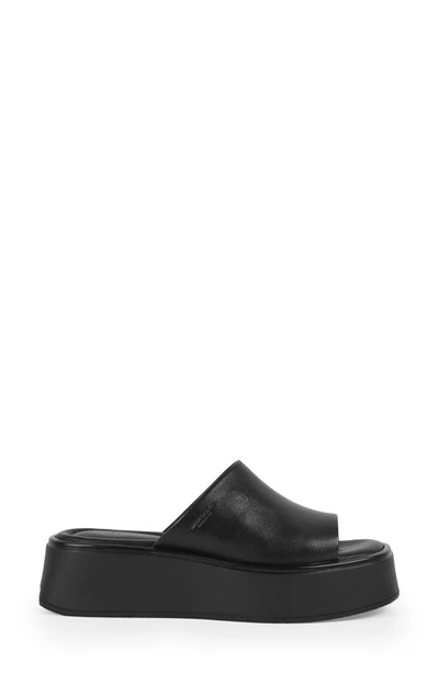 Vagabond Shoemakers Courtney Flatform Slide Sandal In Black