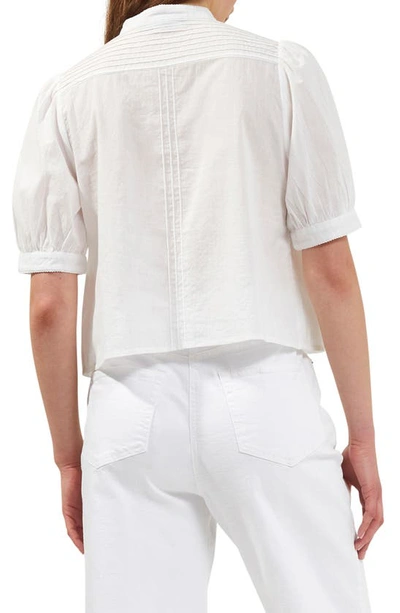 Shop French Connection Alowie Embroidered Blouse In Linen White