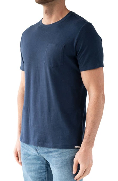 Shop Devil-dog Dungarees Signature Pocket T-shirt In Navy Blue