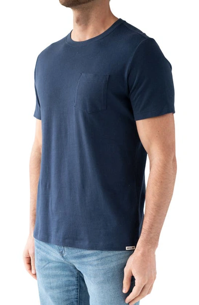 Devil-dog Dungarees Signature Pocket T-shirt In Navy Blue