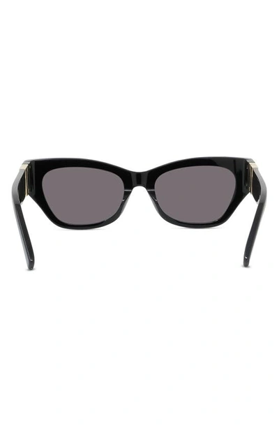 Shop Givenchy 55mm Polarized Cat Eye Sunglasses In Shiny Black / Smoke