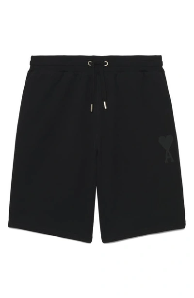 Shop Ami Alexandre Mattiussi Ami De Coeur Organic Cotton Sweat Shorts In Black