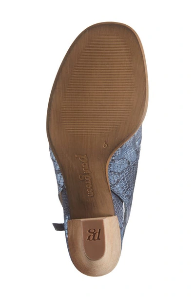 Shop Paul Green 'cayanne' Leather Peep Toe Sandal In Lago/ Denim Snake Print