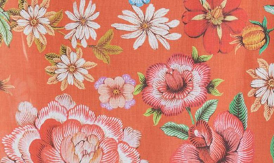 Shop Junya Watanabe Dragon & Floral Print Layered Cotton Dress In Orange/ Blue/ White