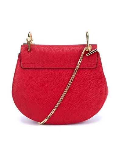 Shop Chloé Small 'drew' Shoulder Bag - Red