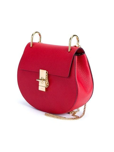 Shop Chloé Small 'drew' Shoulder Bag - Red
