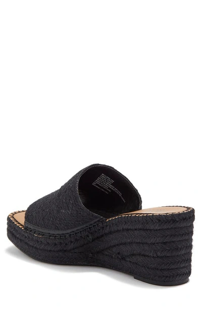 Nordstrom Rack Claire Jute Wedge Slide Sandal In Black