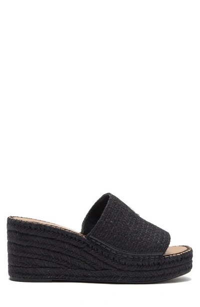 Shop Nordstrom Rack Claire Jute Wedge Slide Sandal In Black