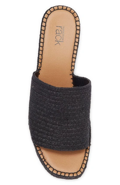 Nordstrom Rack Claire Jute Wedge Slide Sandal In Black