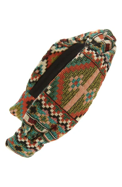 Shop Autumn Adeigbo Woven Twist Headband In Woven Tribal