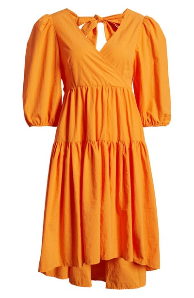 Aware By Vero Moda Olivia High-low Dress In Sun Orange | ModeSens