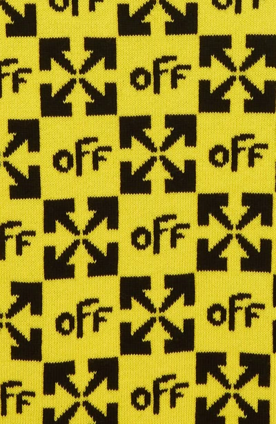 Shop Off-white Kids' Monogram Jacquard Cotton Sweater In Yellow Black