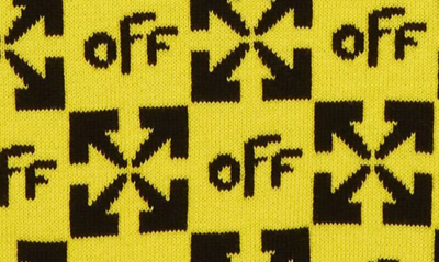 Shop Off-white Kids' Monogram Jacquard Cotton Sweater In Yellow Black