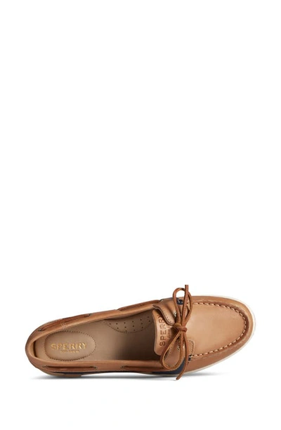 Shop Sperry Starfish Boat Shoe In Tan/ Navy