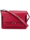 Marni Trunk Leather Shoulder Bag In Red