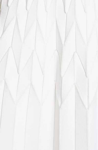 Shop Lela Rose Geometric Pleat Sweater Dress In Ivory