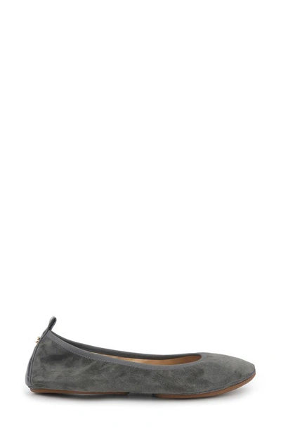 Shop Yosi Samra Vienna Foldable Ballet Flat In Smoke