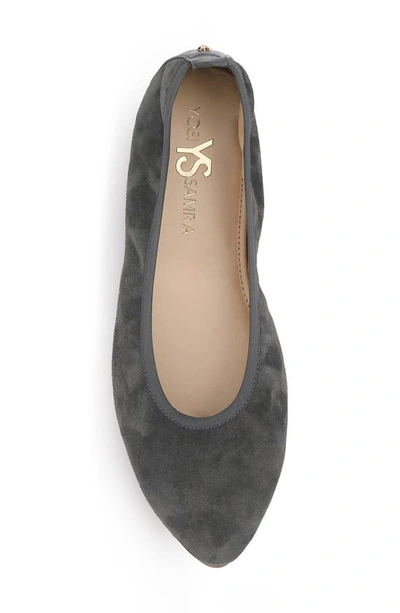 Yosi Samra Vienna Foldable Ballet Flat In Smoke