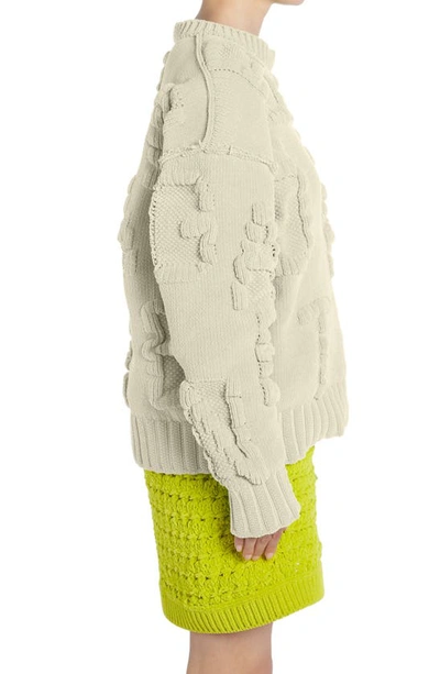 Shop Bottega Veneta Alphabet Oversize Chenille Sweater In Zest Washed