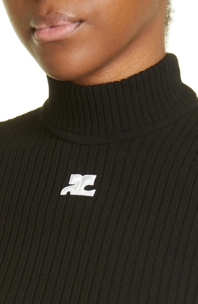 Shop Courrèges Short Sleeve Sweater In Black