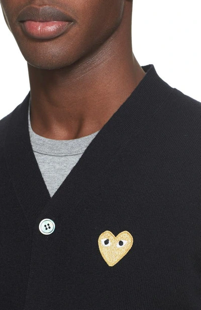 Shop Comme Des Garçons V-neck Wool Cardigan In Black