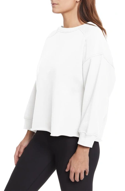 Shop Sage Collective Sage Collective Contrast Stitch 3/4 Sleeve Sweater In White