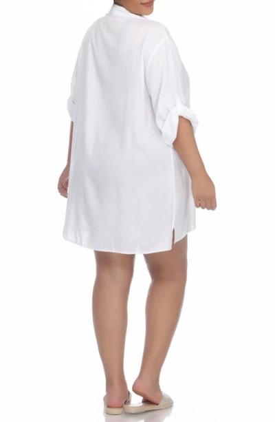 Shop Boho Me Button Down Shirt Dress In White
