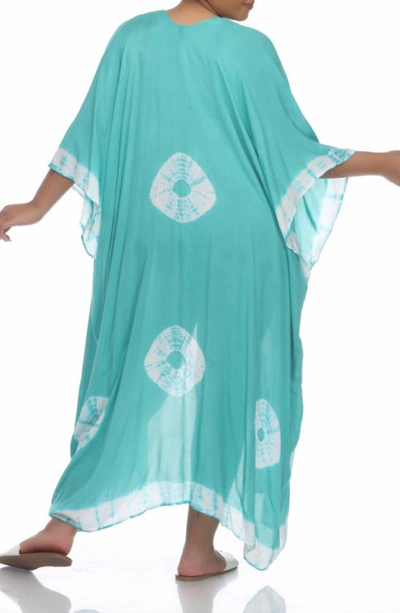 Shop Boho Me Tie Dye Cover-up Kaftan In Jade Td