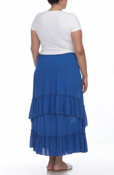 Shop Boho Me Smocked Bandeau Convertible Dress & Skirt In Lapis Blue