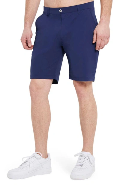 Redvanly Hanover Flat-front Shorts In Navy