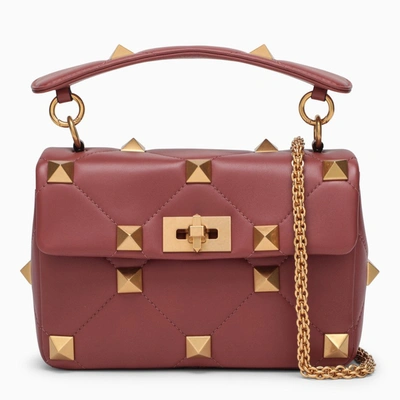 Shop Valentino Ginger Bread Roman Stud The Shoulder Medium Bag In Brown