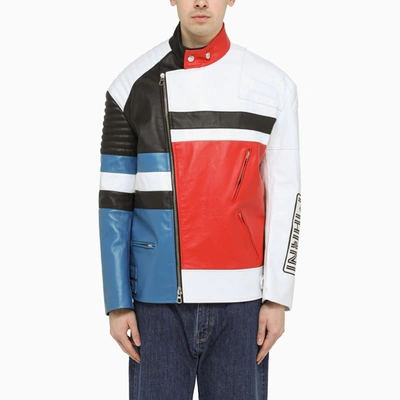 Shop Marni Color-block Biker Jacket In Multicolor
