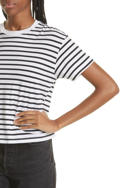 Shop Atm Anthony Thomas Melillo Stripe Boy Tee In Black/ White Stripe