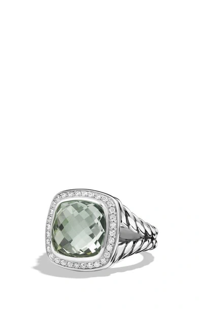 Shop David Yurman Albion Ring With Semiprecious Stone And Diamonds In Silver/ Black Orchid