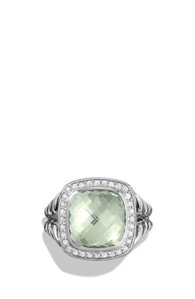 Shop David Yurman Albion Ring With Semiprecious Stone And Diamonds In Silver/ Black Orchid