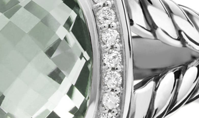 Shop David Yurman Albion Ring With Semiprecious Stone And Diamonds In Silver/ Black Orchid