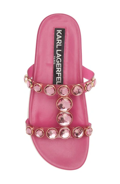 Shop Karl Lagerfeld Belinda Embellished Clear Slide Sandal In Orchid
