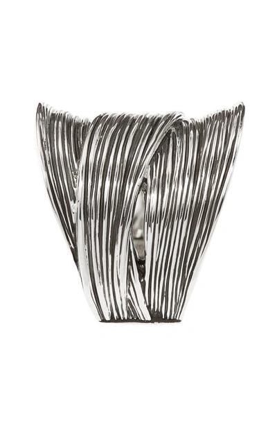 Shop John Hardy Bamboo Striated Band Ring In Silver