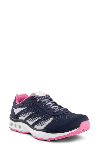 Shop Therafit Carly Sneaker In Navy/ Pink