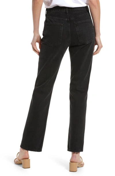 Shop Agolde Lana Slice Relaxed Straight Leg Organic Cotton Jeans In Descent
