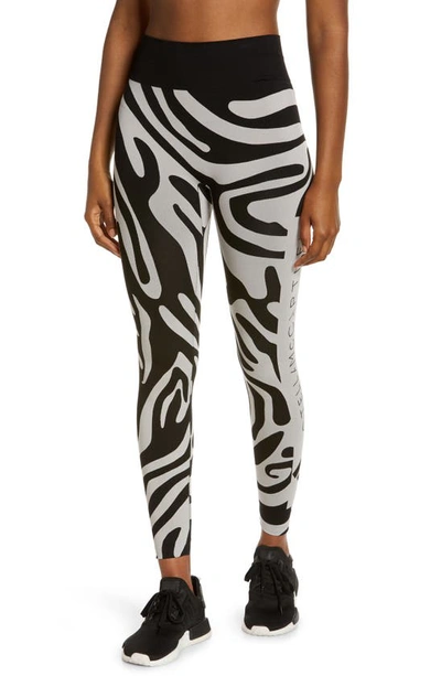 Shop Adidas By Stella Mccartney X Wolford Animal Print Leggings In Gretwo/ Black