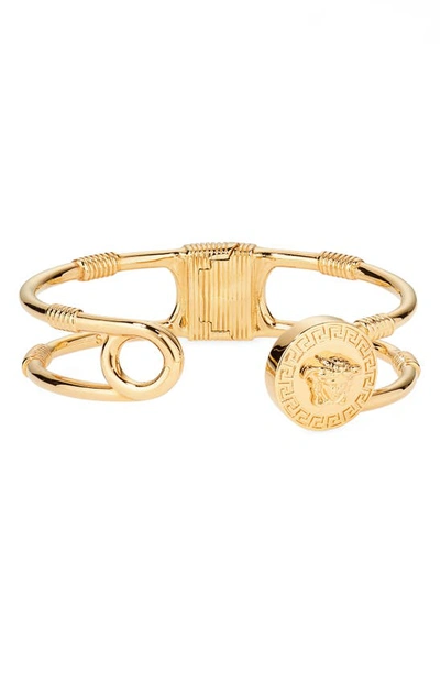 Shop Versace Medusa Cuff Bracelet In  Gold