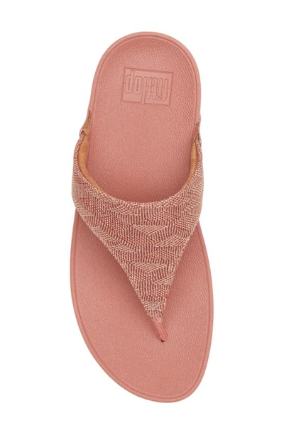 Shop Fitflop Lulu Glitz Toe Post Sandal In Warm Rose