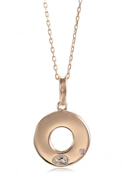 Shop Suzy Levian Cz Circle Pendant Necklace In Brown