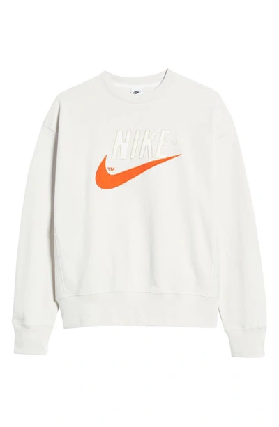 Nike Trend Fleece Retro Logo Crew Neck Sweatshirt In Stone-neutral In  Phantom | ModeSens